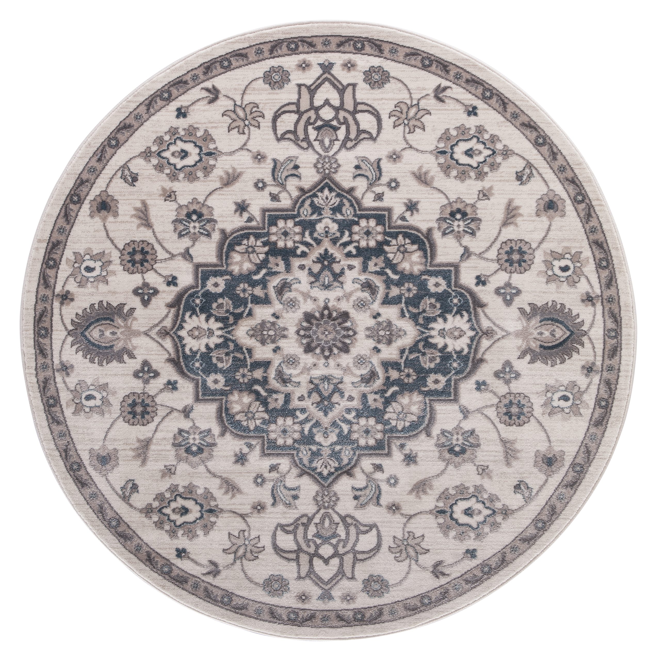 4554 CENTER MEDALLION IVORY-BLUE